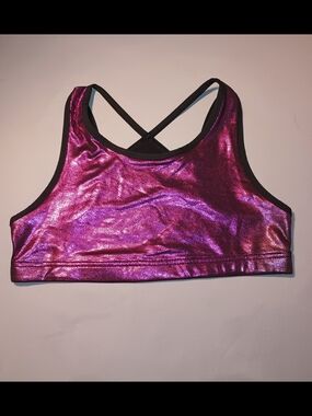 Danskin Now Girls' Foiled Printed Pink Bra Top